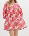 Entro Bonnie Dress In Pink Multi In Red