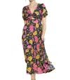 Entro Floral Print Maxi Dress In Navy In Blue