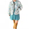 Entro Floral Quilted Jacket In Green Multi In Multi