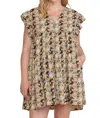 Entro Floral Ruffle Tiered Dress In Multi In Multi