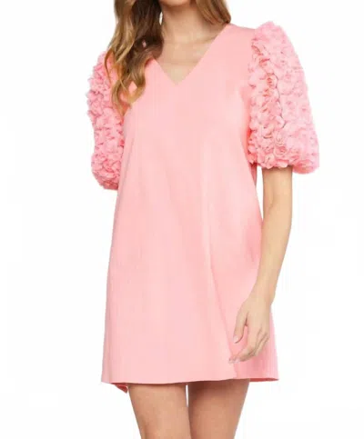 Entro Floral Sleeve Dress In Pink