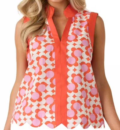 Entro Floral Sleeveless Top In Coral In Pink