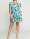 Entro Floral Tiered Babydoll Dress - Plus In Blue In Blue
