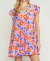Entro Floral Tiered Babydoll Dress In Pink In Pink