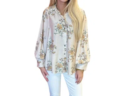 Entro Floral Top In Ecru In Multi