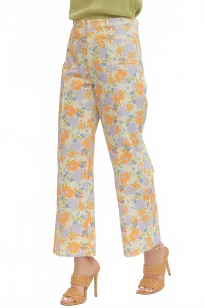 Entro Floral Wide-leg Pants In Multi