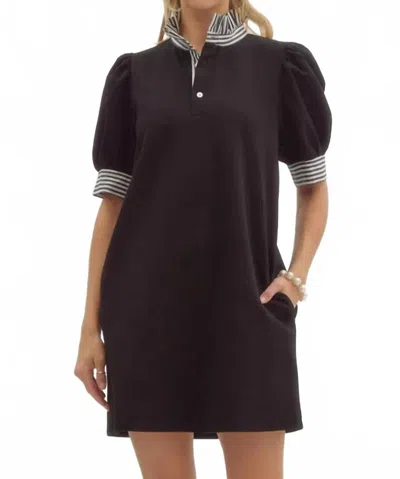 Entro Frame Mock Mini Dress In Black