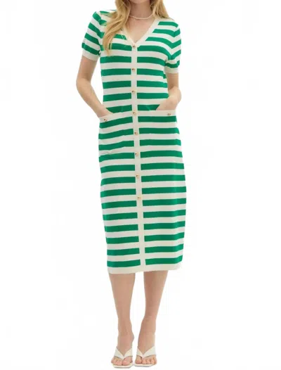 Entro Georgina Midi Dress In Green