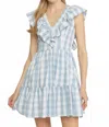 Entro Gingham Dress In Blue In Blue