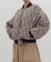 Entro Look Out For You Floral Quilted Bomber Jacket In Black In Black