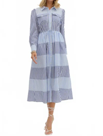 Entro Gretchen Midi Dress In Blue In Multi