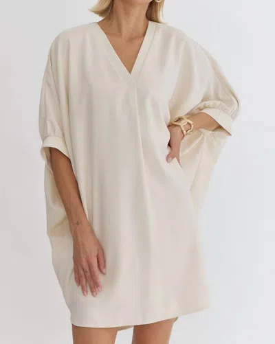 Entro Half Sleeve Mini Dress In Ivory In Multi