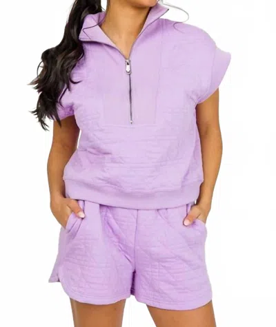 Entro Half Zip Sweater In Purple In Multi