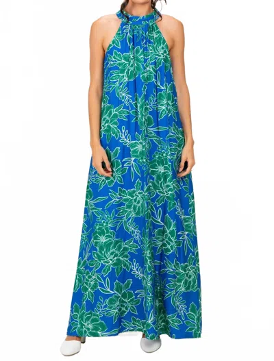 Entro Halter Maxi Dress In Royal Floral In Multi