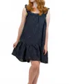 Entro Hannah Floral Mini Dress In Black In Blue