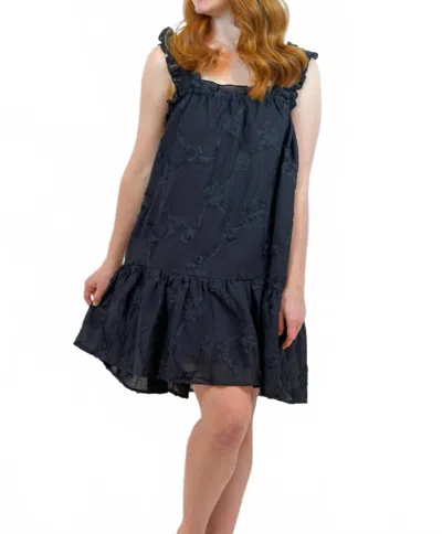 Entro Hannah Floral Mini Dress In Black In Blue