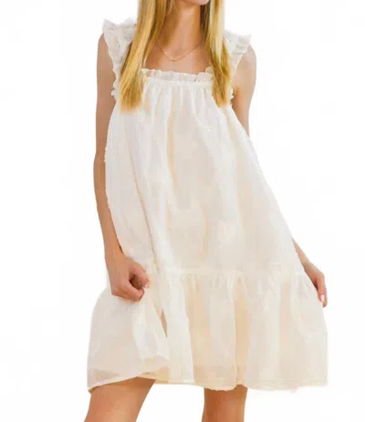 Entro Hannah Floral Mini Dress In White In Neutral