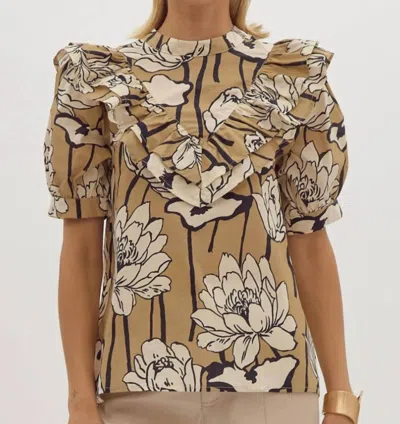 Entro Harlowe Top In Taupe In Grey