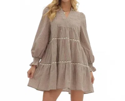 Entro Harriet Mini Dress In Brown