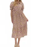Entro Harvest Blooms Dress In Purple In Multi