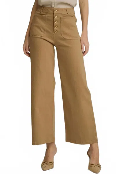 Entro Harvest Button Front Trousers In Camel In Brown
