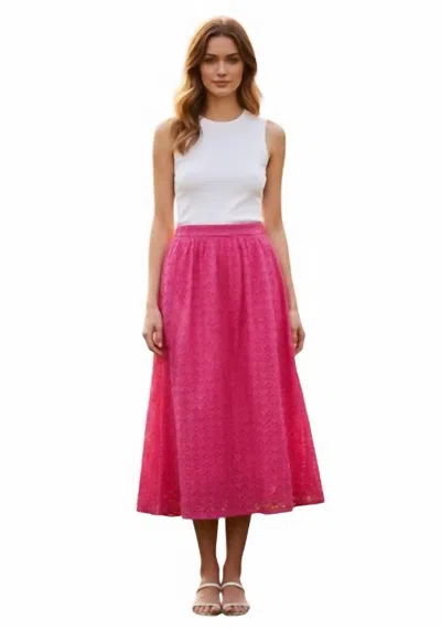 Entro Havana Midi Skirt In Hot Pink