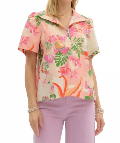 Entro Hawaiian Punch Blouse In Pink In Multi