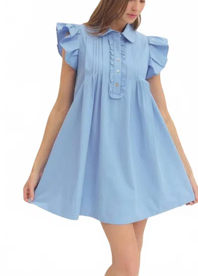 Entro Helen Mini Dress In Light Blue