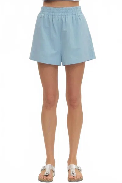 Entro High Waist Shorts In Light Blue