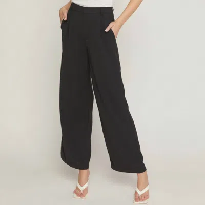 Entro High Waisted Full Leg Pants In Black