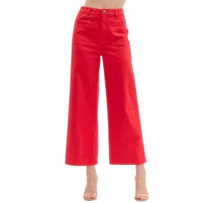 Entro High Waisted Palazzo Pants In Red