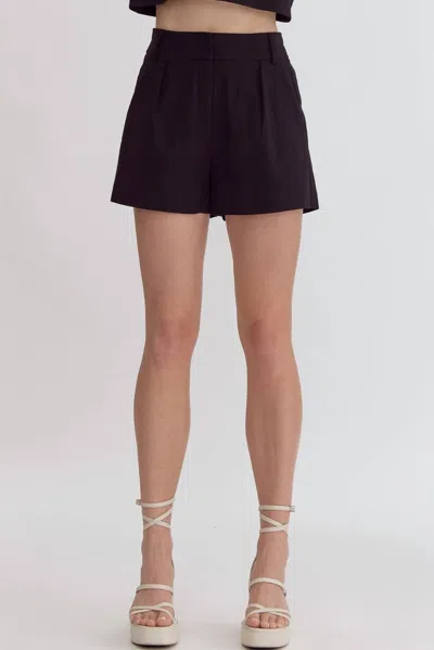 Entro High Waisted Shorts In Black