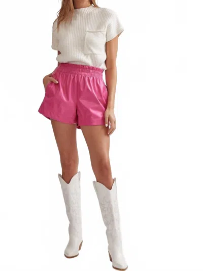 Entro High Waisted Shorts In Hot Pink