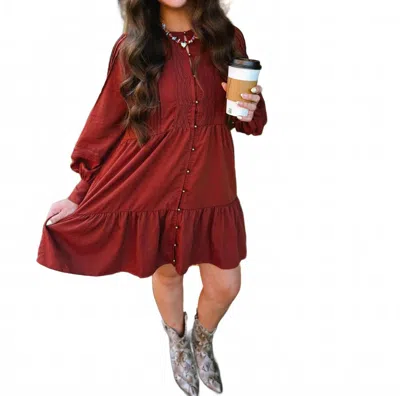 Entro Honey Brick Mini Dress In Red/rust