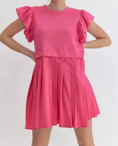 Entro Hot Hearts Dress In Pink