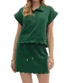 Entro Hunter Scalloped Pull-on Skort In Green In Green