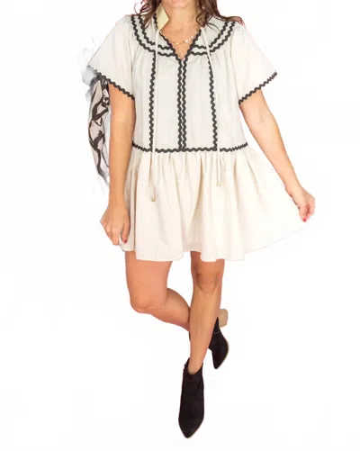 Entro In Every Detail Ric Rac Dress In Cream In White