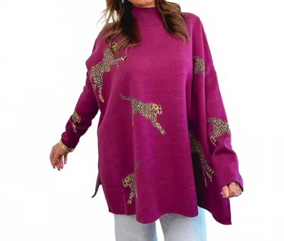 Entro Into The Jungle Sweater In Fushia In Purple