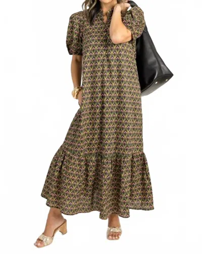 Entro Iris Maxi Dress In Multi In Green