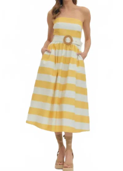 Entro Isla Midi Dress In Lemon In Multi