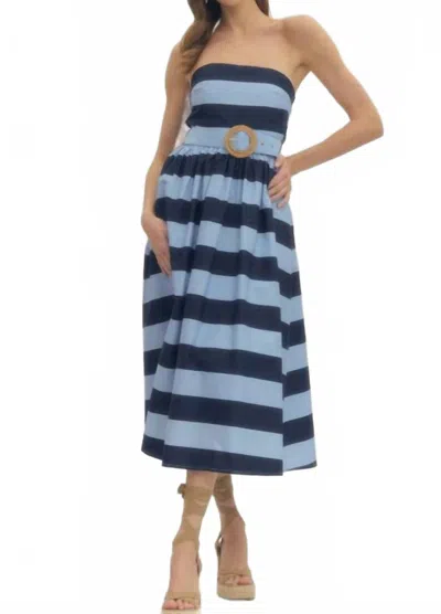 Entro Isla Midi Dress In Navy In Multi