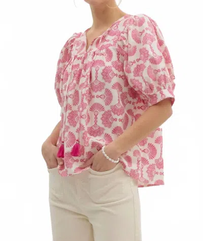 Entro Isle Of Palms Top In Fuchsia In Pink