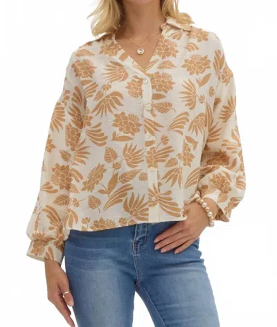 Entro Isle Of Palms Top In Tan In Brown