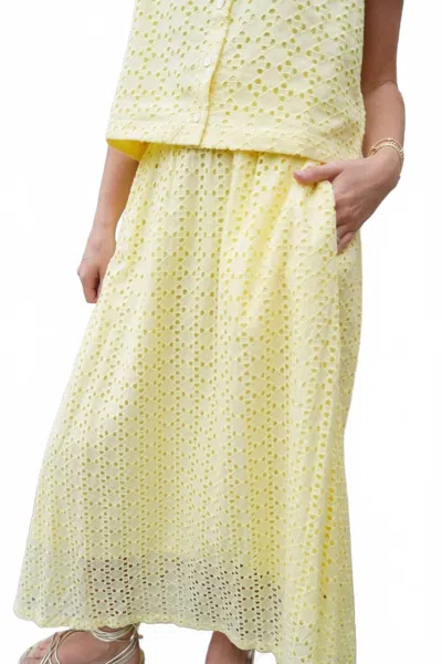 Entro Islet Midi Skirt In Butter Yellow