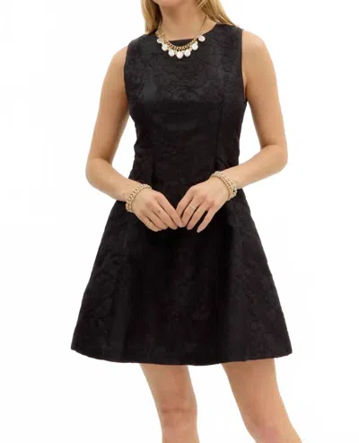 Entro Jacquard Mini Dress In Black
