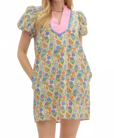 Entro Jane Mini Dress In Floral In Purple