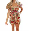 Entro Jaquard Floral Romper In Multi In Multi
