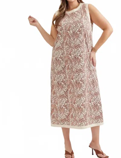 Entro Jersey Knit Midi Dress In Leopard In Neutral