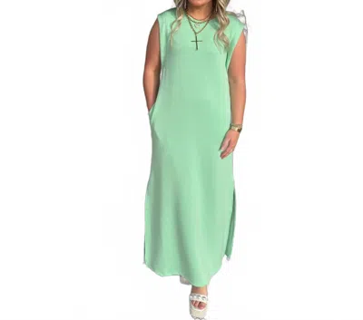 Entro Jersey Knit Midi Dress In Mint In Green