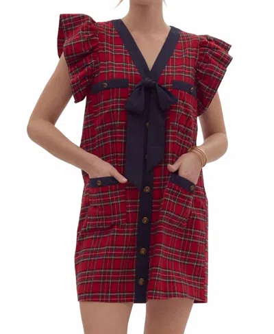 Entro Joy Mini Dress In Red In Multi